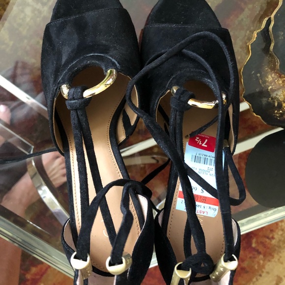 Calvin Klein Black Suede Wedge Heel Shoes - Picture 7 of 7